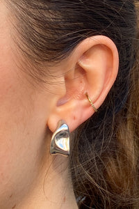 White Molten Curve Silver Earring - The Mercantile London