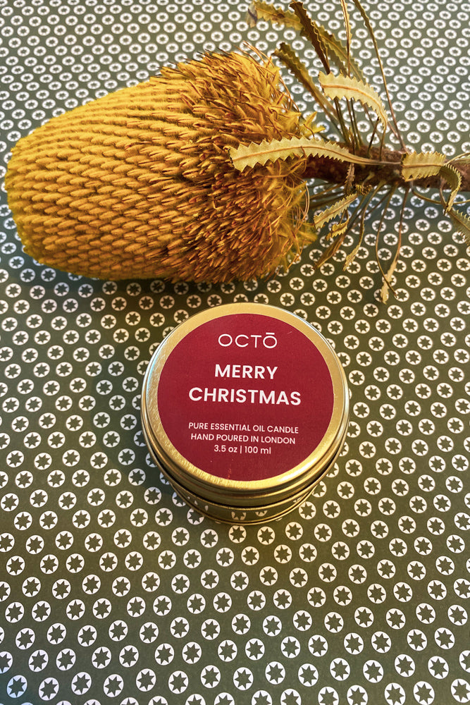 Octo London Travel Tin Merry Christmas Candle - The Mercantile London