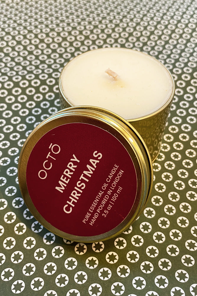 Octo London Travel Tin Merry Christmas Candle - The Mercantile London