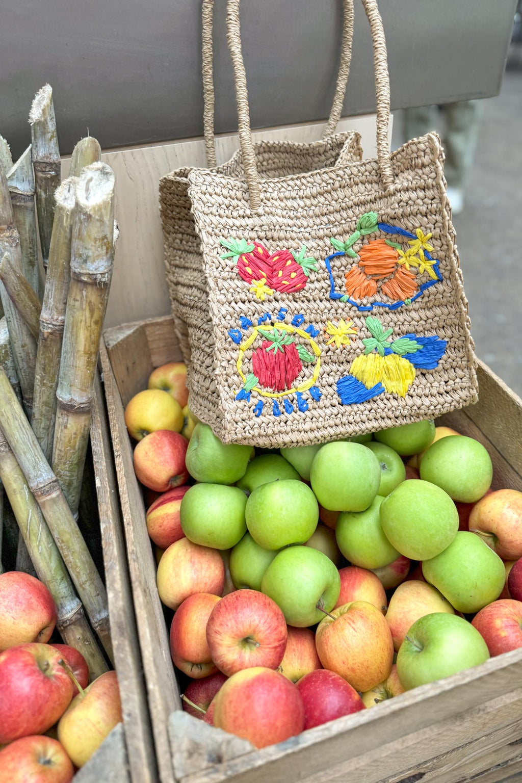 Damson Madder Fruity Straw Bag - The Mercantile London