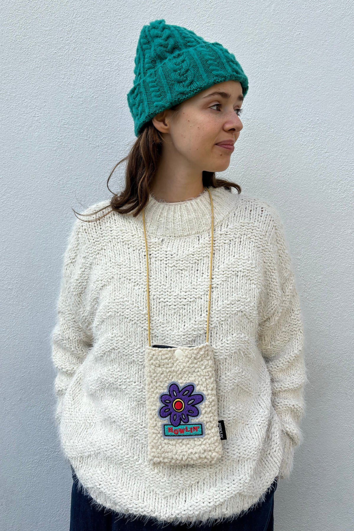 Howlin Ecru Flower Pouch - The Mercantile London