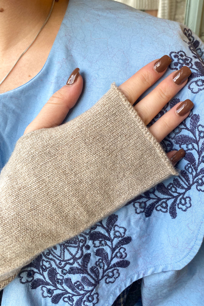Green Grove Weavers Eco Cashmere Calico Wristwarmers - The Mercantile London