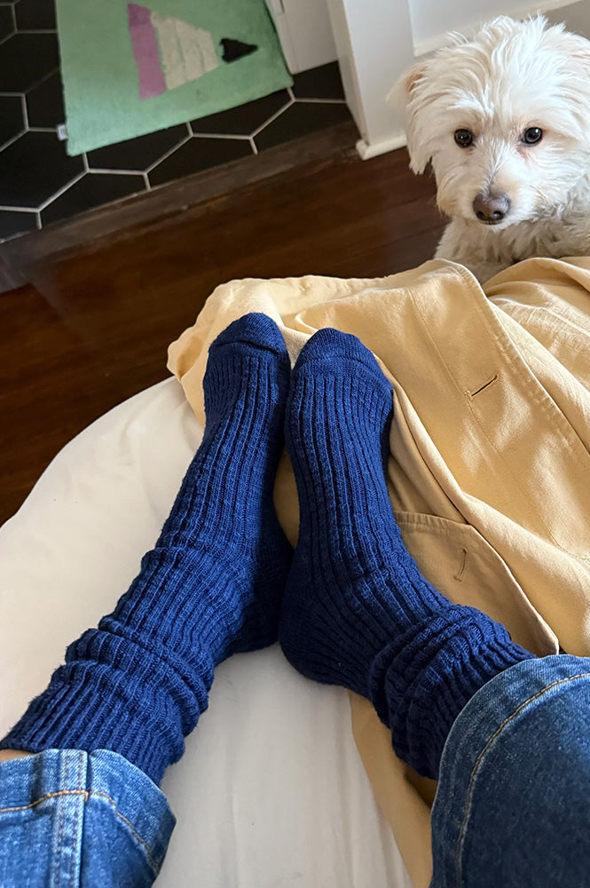 Le Bon Shoppe Cottage Navy Socks - The Mercantile London