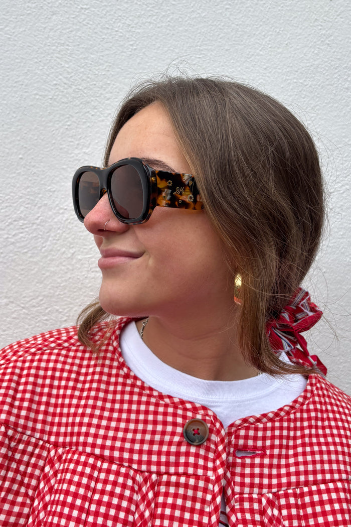 Damson Madder Oversized Navigator Tort Sunglasses - The Mercantile London