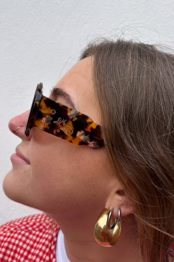 Damson Madder Oversized Navigator Tort Sunglasses - The Mercantile London