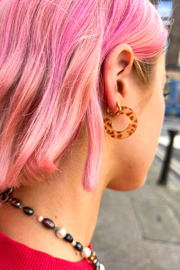 B.M.L Marseille Resin Brown Earrings - The Mercantile London