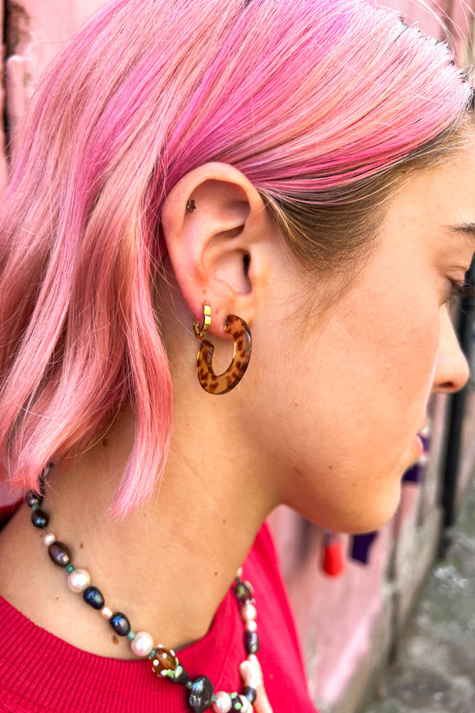 B.M.L Marseille Resin Brown Earrings - The Mercantile London