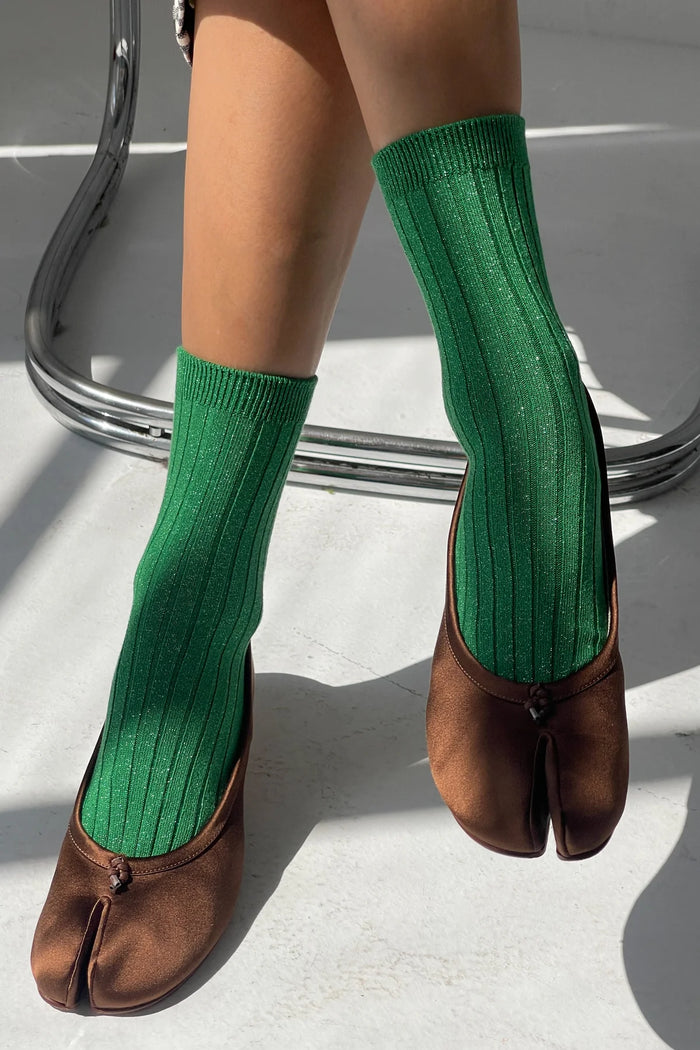 Le Bon Shoppe Her Emerald Green Glitter Socks