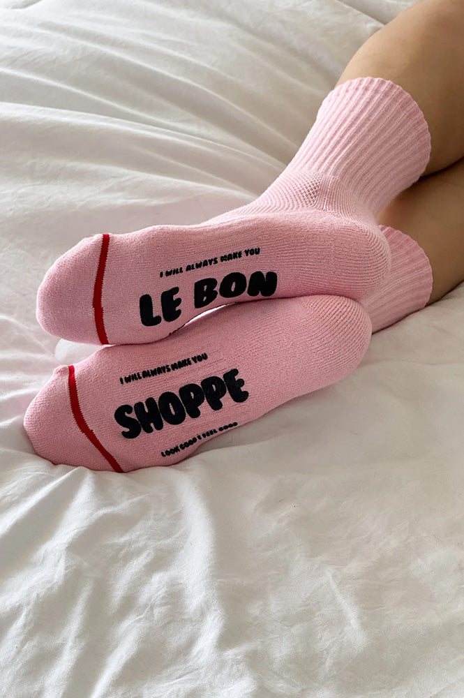 Le Bon Shoppe Hugger Pink Black Socks - The Mercantile London