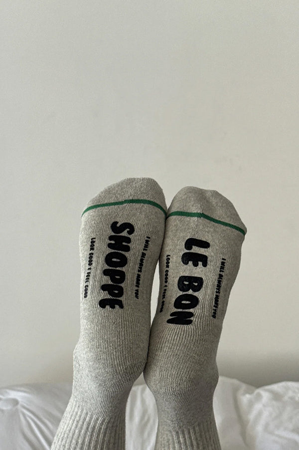 Le Bon Shoppe Hugger Heather Grey Socks - The Mercantile London