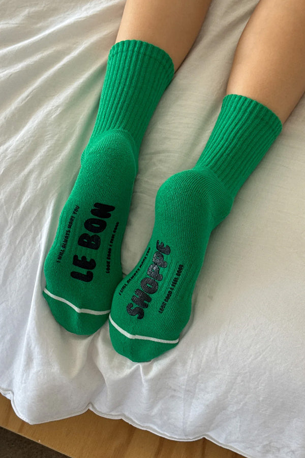 Le Bon Shoppe Hugger Kelly Green Socks - The Mercantile London