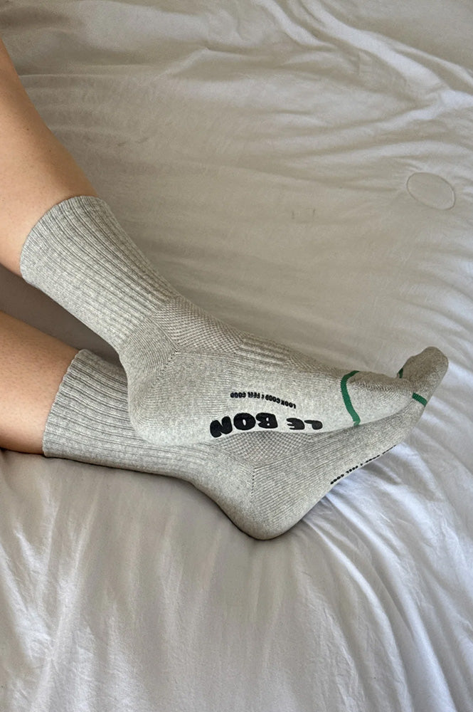 Le Bon Shoppe Hugger Heather Grey Socks - The Mercantile London