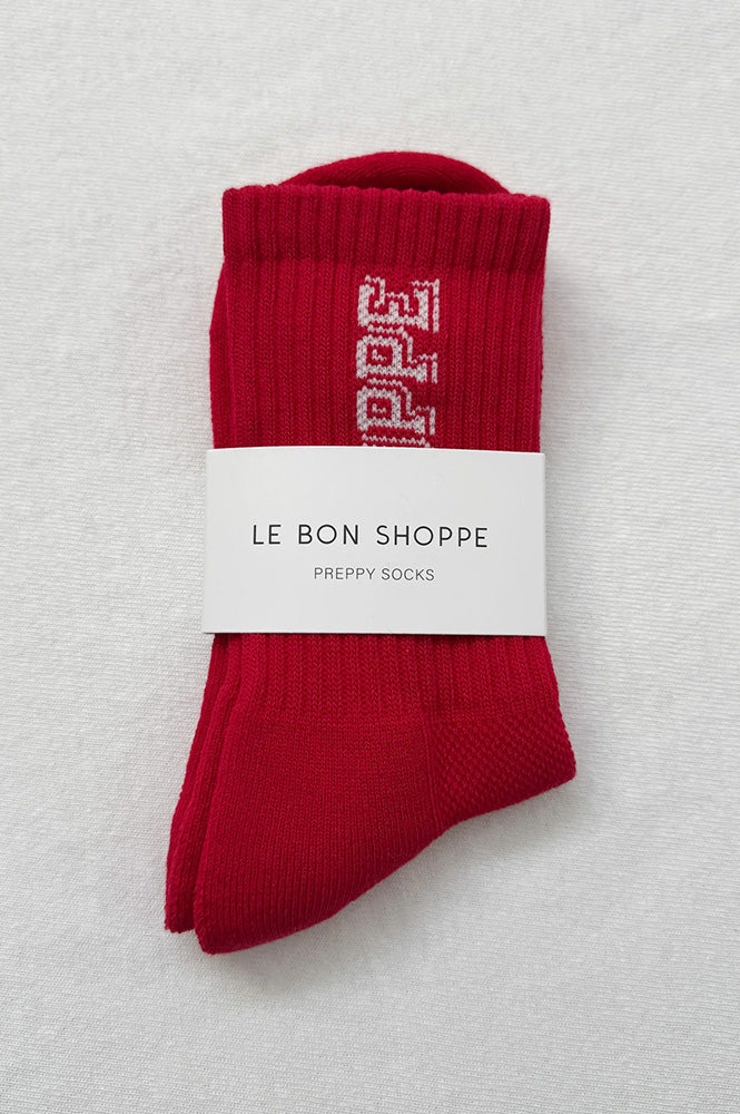 Le Bon Shoppe Preppy Red Cream Socks - The Mercantile London