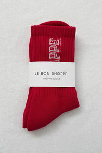 Le Bon Shoppe Preppy Red Cream Socks - The Mercantile London