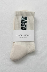 Le Bon Shoppe Preppy Canvas Green Socks - The Mercantile London