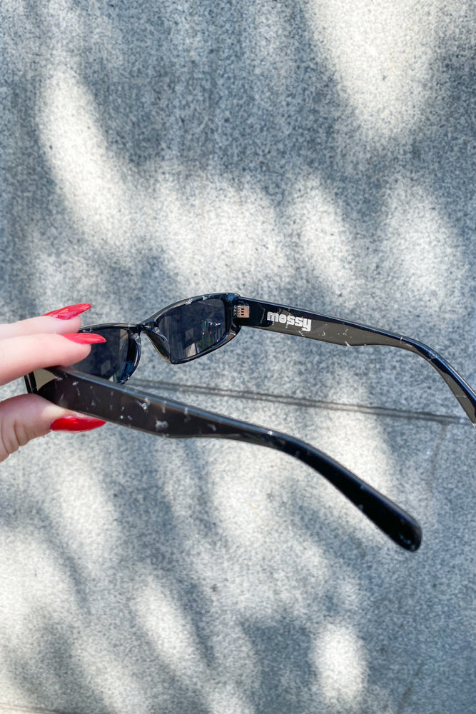 Mossy Hebe Black Shattered Sunglasses - The Mercantile London