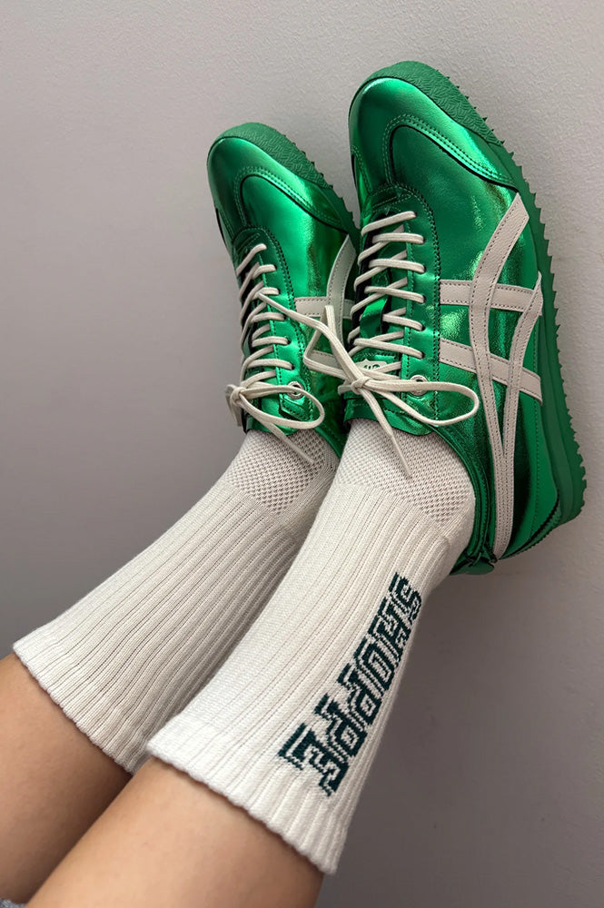 Le Bon Shoppe Preppy Canvas Green Socks - The Mercantile London