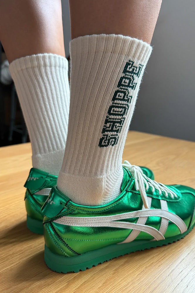 Le Bon Shoppe Preppy Canvas Green Socks - The Mercantile London