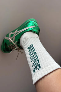 Le Bon Shoppe Preppy Canvas Green Socks - The Mercantile London