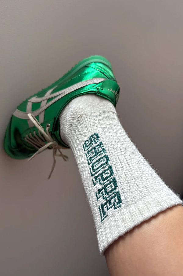 Le Bon Shoppe Preppy Canvas Green Socks - The Mercantile London