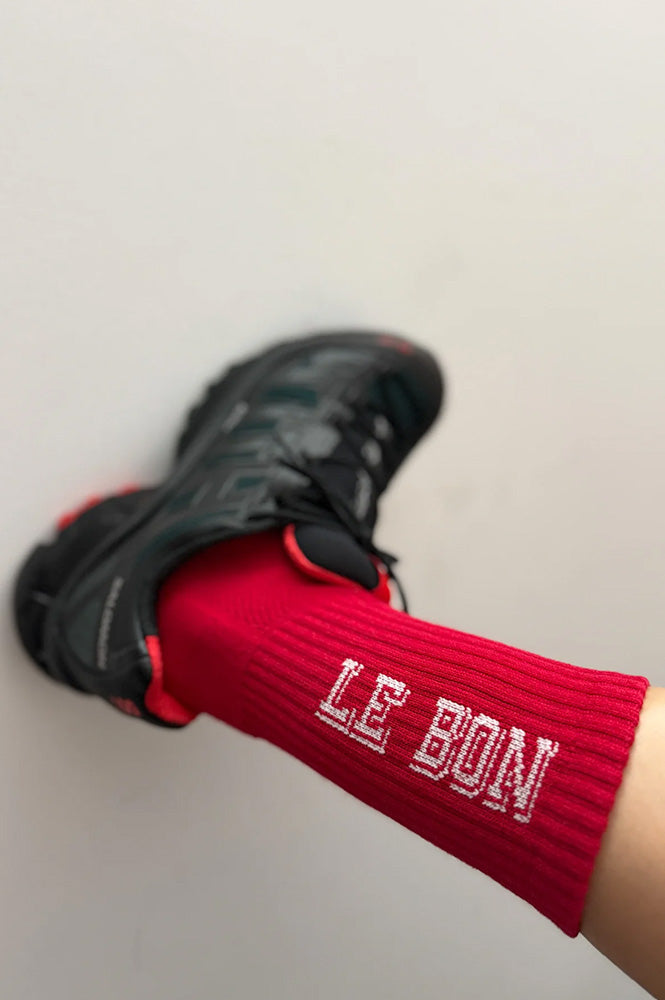 Le Bon Shoppe Preppy Red Cream Socks - The Mercantile London
