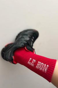 Le Bon Shoppe Preppy Red Cream Socks - The Mercantile London