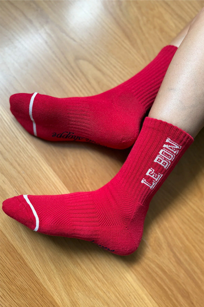 Le Bon Shoppe Preppy Red Cream Socks - The Mercantile London
