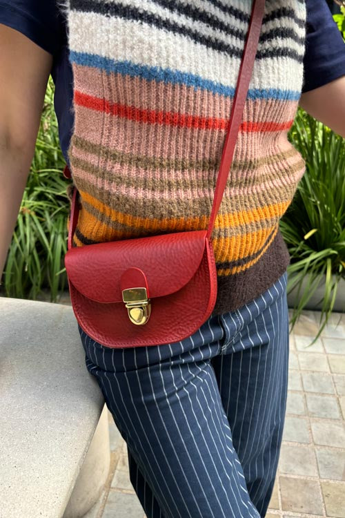 Kate Sheridan Redcurrant Mini Telegram Bag - The Mercantile London