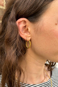Nordic Muse Twist Hoop Earrings - The Mercantile London