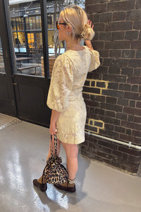 The Tiny Big Sister Guipure Light Cream Short Dress - The Mercantile London