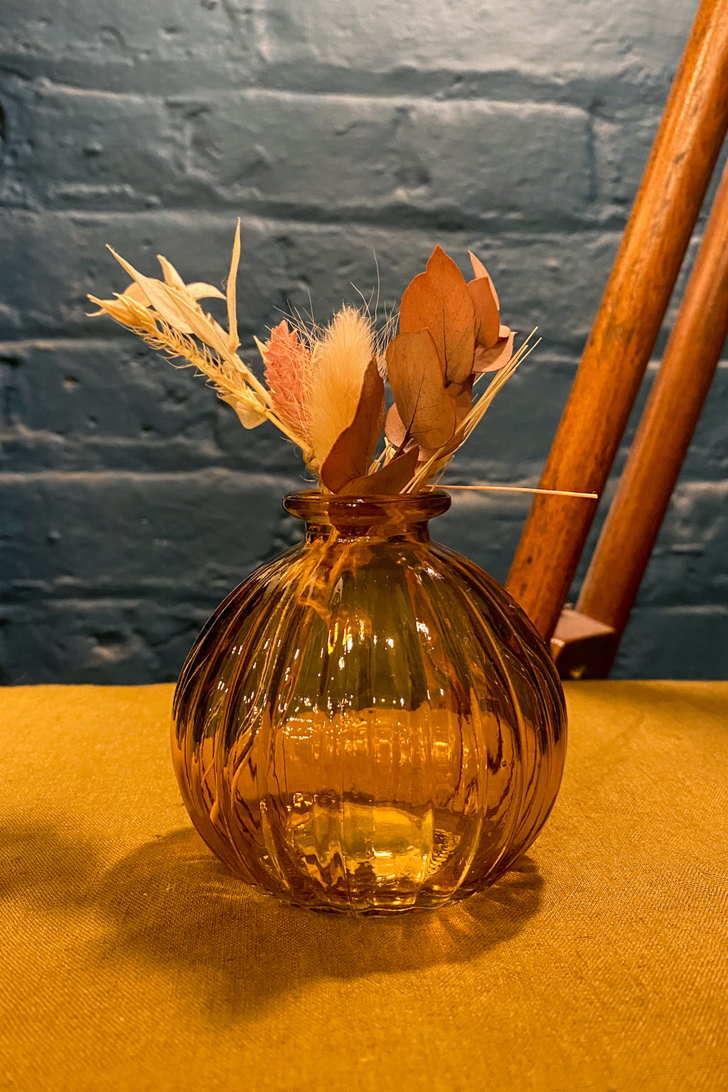 Pumpkin Amber Glass Vase - The Mercantile London