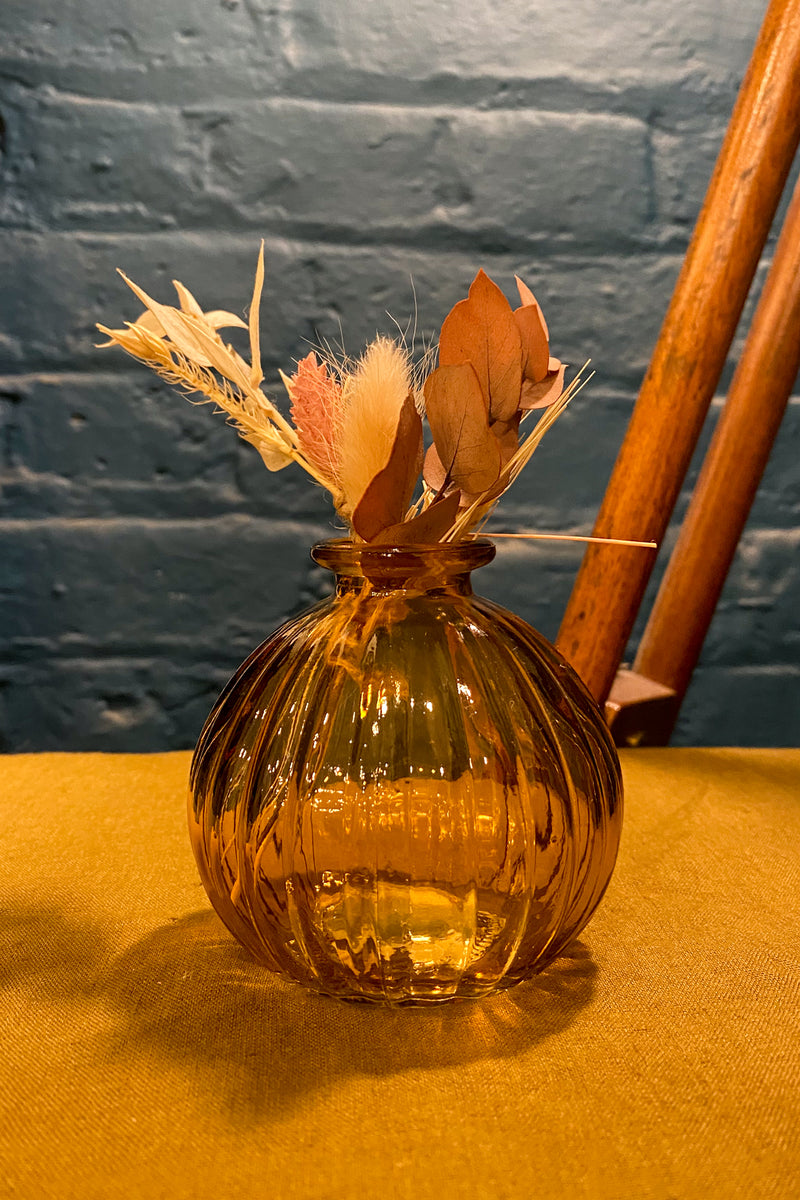 Pumpkin Amber Glass Vase - The Mercantile London