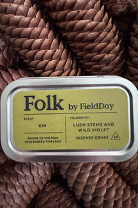 FieldDay Kin Folk Tin of Incense Cones - The Mercantile London