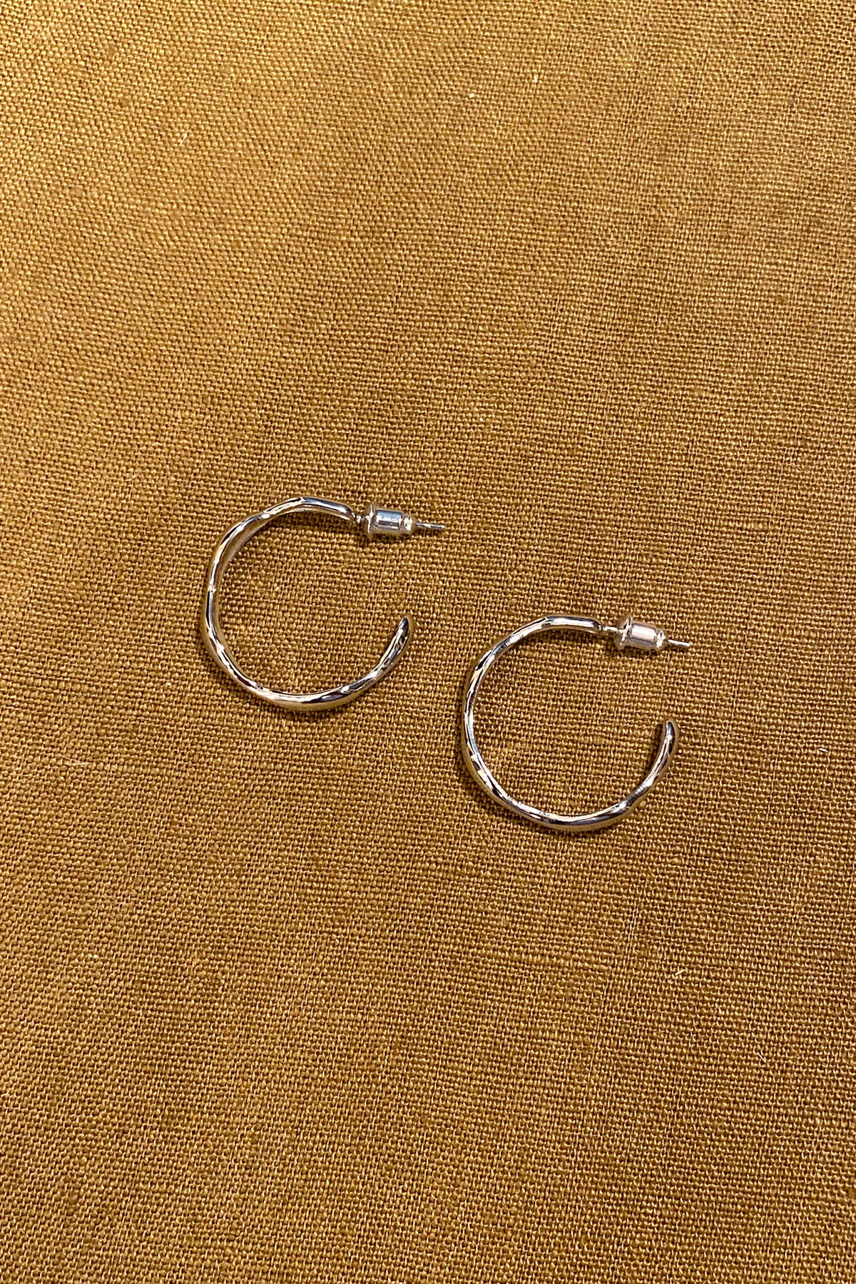 White Molten Hoop in Silver - The Mercantile London