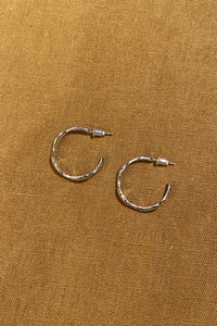 White Molten Hoop in Silver - The Mercantile London