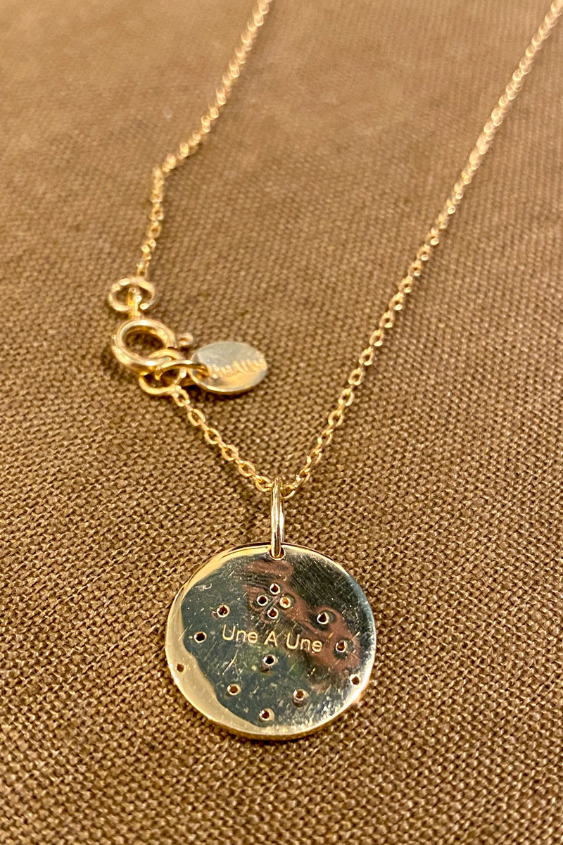 Une A Une Moon Mini Medallion Necklace - The Mercantile London