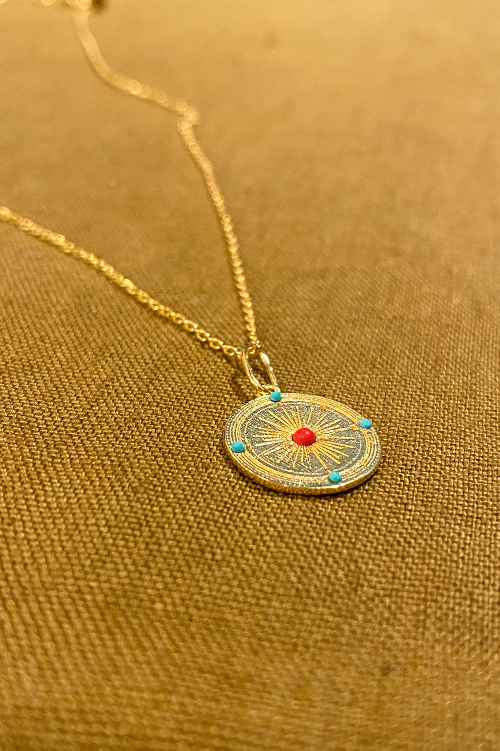 Une A Une Soleil Mini Medallion Necklace - The Mercantile London