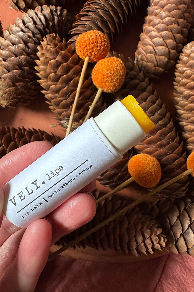 The Vely Soapery Sea Buckthorn and Orange Lip Balm - The Mercantile London
