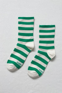 Le Bon Shoppe Wally Green Wide Stripe Socks - The Mercantile London