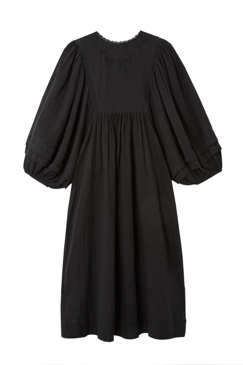 SS24 Faune Josephine Black Dress - The Mercantile London