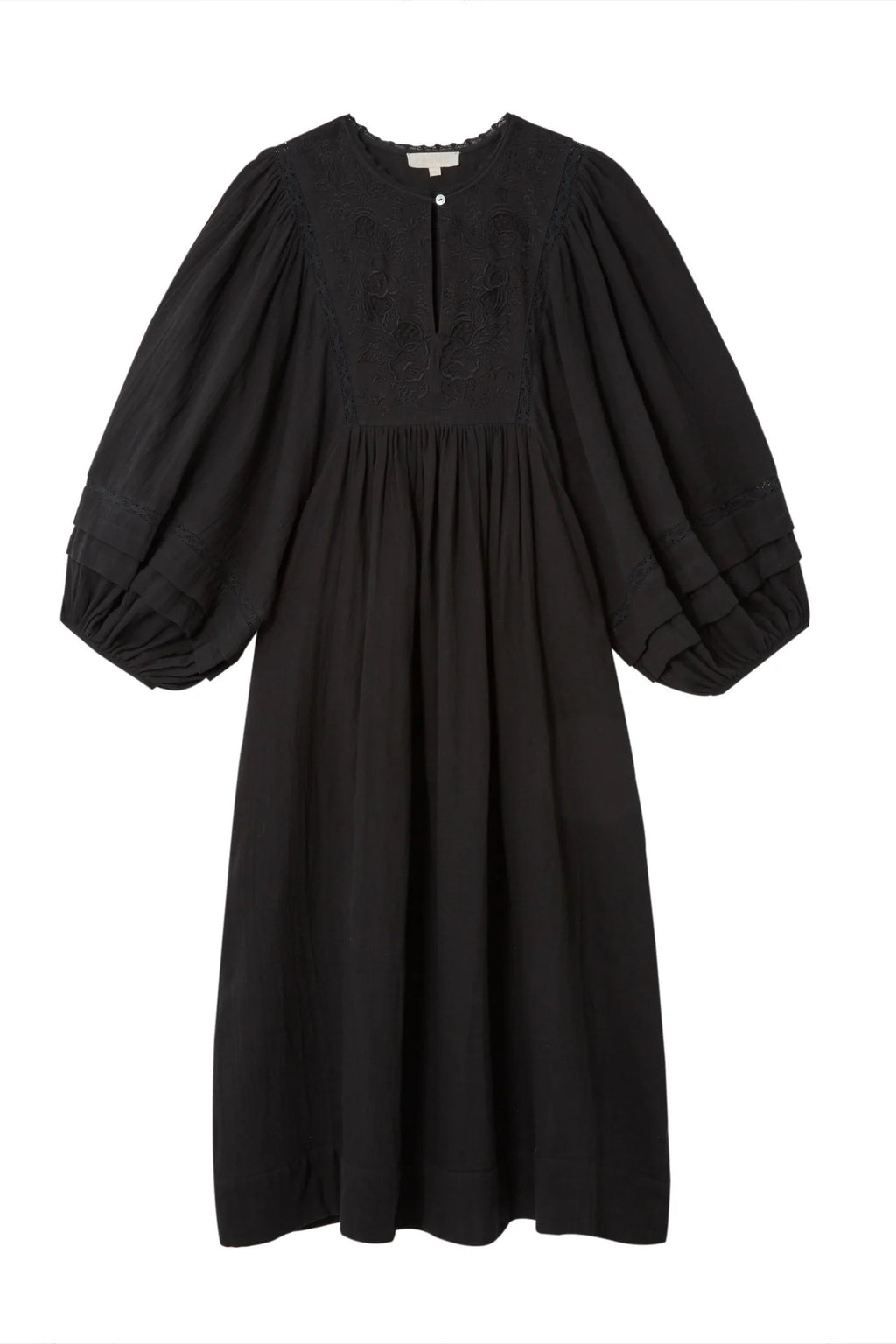 SS24 Faune Josephine Black Dress - The Mercantile London
