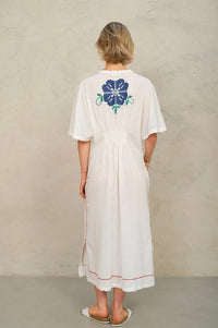 M.A.B.E Laney Embroidered Ecru Dress - The Mercantile London