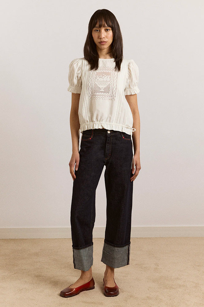 Damson Madder Mabel Vintage White Lace Blouse - The Mercantile London