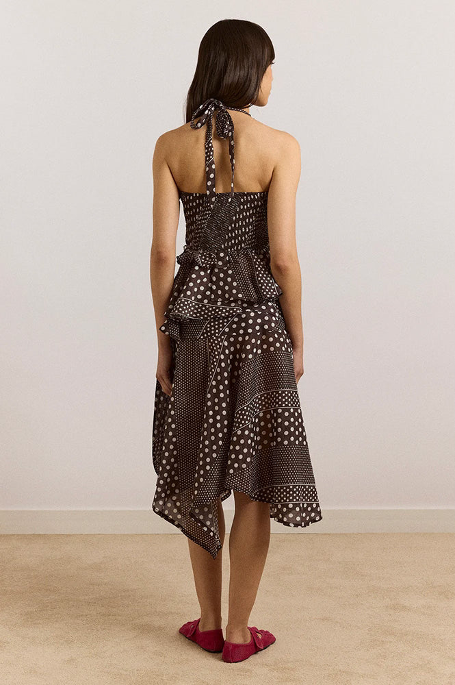 Damson Madder Leandra Spot Stripe Halter Cami - The Mercantile London