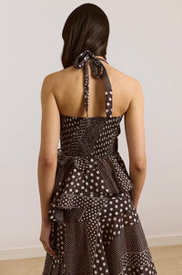 Damson Madder Leandra Spot Stripe Halter Cami - The Mercantile London