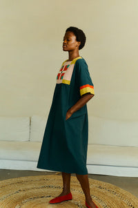 L.F Markey Rafe Forest Patchwork Dress - The Mercantile London