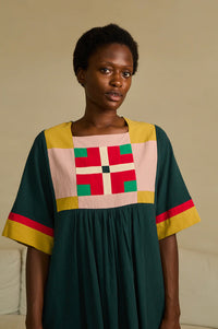 L.F Markey Rafe Forest Patchwork Dress - The Mercantile London
