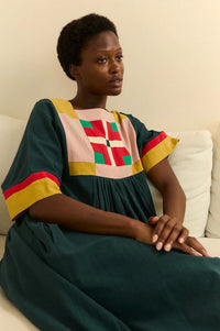 L.F Markey Rafe Forest Patchwork Dress - The Mercantile London