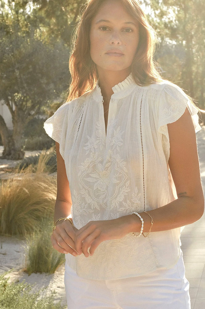 M.A.B.E Lilia Ecru Blouse - The Mercantile London