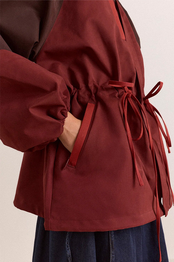Damson Madder Liu Burgundy Raincoat